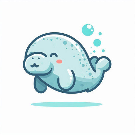Cute cartoon seal. Vector illustration isolated on a white background.のイラスト素材