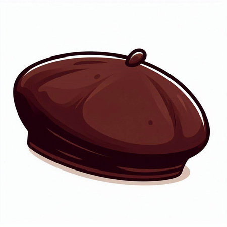 Illustration of a chocolate beret on a white background - vectorのイラスト素材