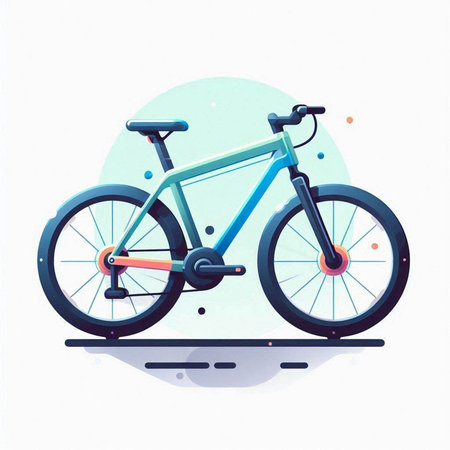 Bicycle in flat style, vector illustration on white background. Side view.のイラスト素材