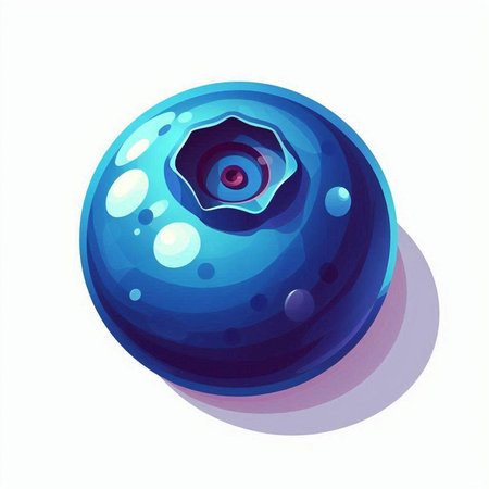 Blueberry on a white background. Vector illustration. Eps 10.のイラスト素材