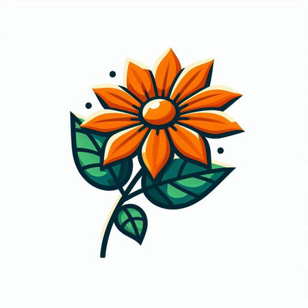 Flower icon in doodle style. Hand drawn vector illustration.のイラスト素材
