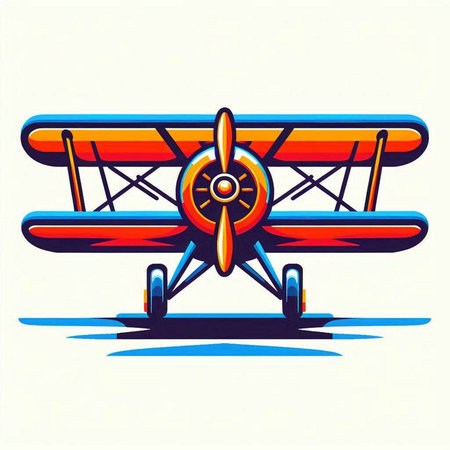 Airplane isolated on white background. Vector illustration in retro style.のイラスト素材