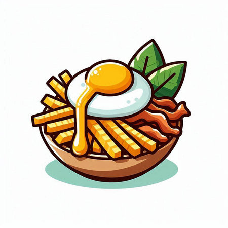 Frog vector illustration. Cute cartoon frog icon on colorful background.のイラスト素材