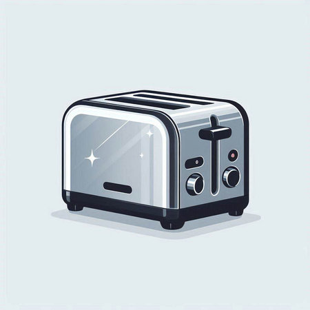 Illustration of a toaster on a white background. Vector illustration.のイラスト素材
