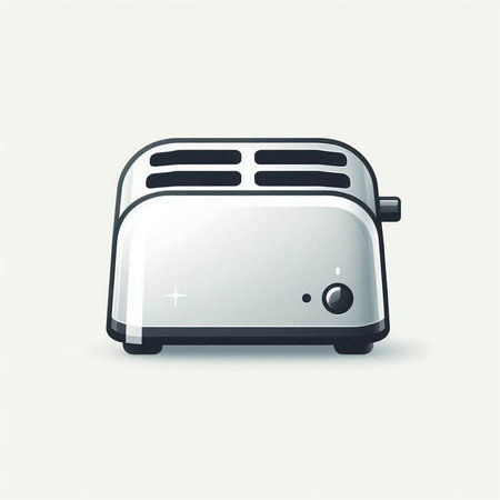 Illustration of a toaster isolated on a white background - vectorのイラスト素材