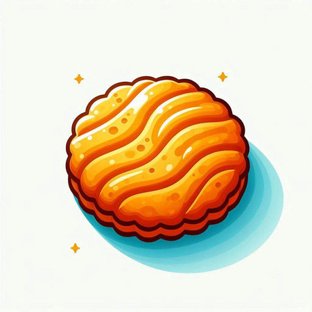 Illustration of a cookie on a white background. Vector illustration.のイラスト素材