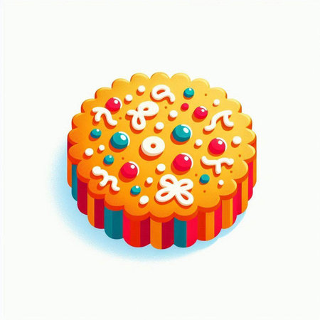 Cupcake on a white background. Vector illustration. Isometric.のイラスト素材