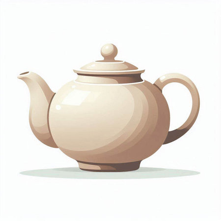 Vector illustration of a teapot isolated on a white background.のイラスト素材