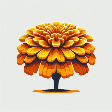 Orange chrysanthemum on a white background. Vector illustration.のイラスト素材