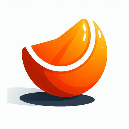Illustration of an orange slice isolated on a white background - vectorのイラスト素材