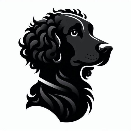 Black dog head isolated on white background. Vector illustration for your designのイラスト素材