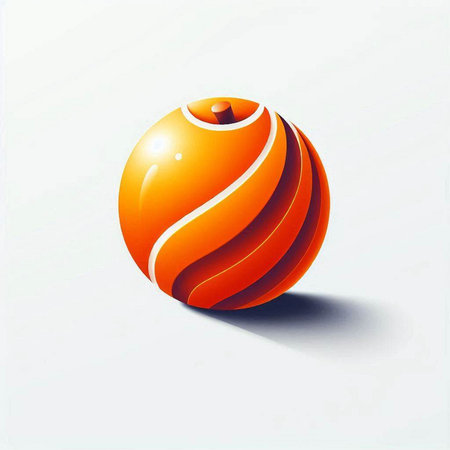 abstract orange ball on a white background. 3d vector illustrationのイラスト素材
