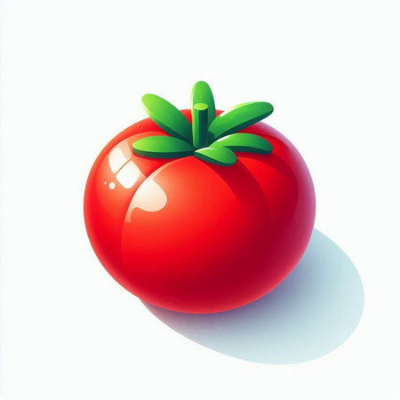 tomato on a white background, vector illustration, eps10のイラスト素材