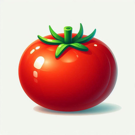 Tomato. Vector illustration. Isolated on a white background.のイラスト素材