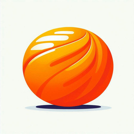 Illustration of an orange fitness ball on a white background - vectorのイラスト素材