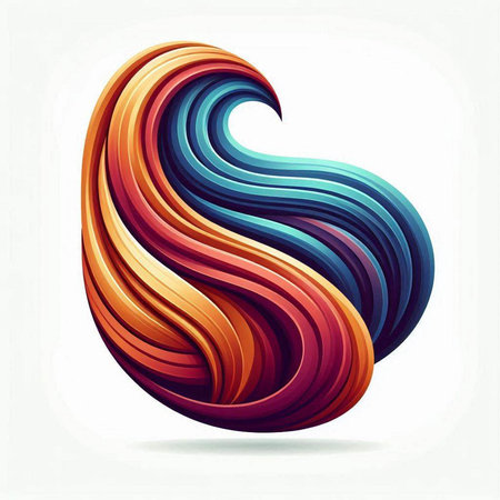 Abstract colorful background with curved lines. Vector illustration. Clip-artのイラスト素材