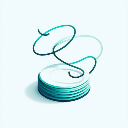 Illustration of a blue 3d circle icon on a white backgroundのイラスト素材