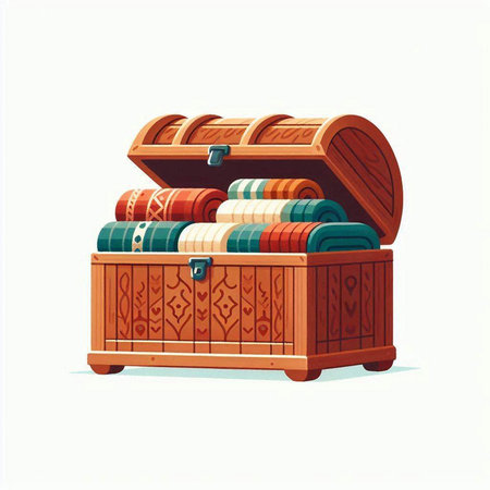 Treasure chest isolated on white background. Vector illustration. Eps 10.のイラスト素材