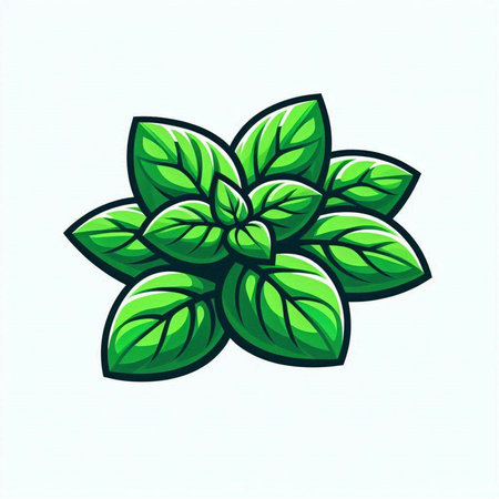 Basil icon. Vector illustration. Isolated on white background.のイラスト素材