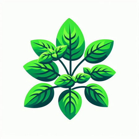green leaves on a white background, vector illustration, eps 10のイラスト素材