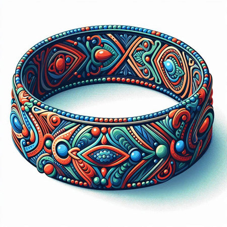 Jewelry. Hand drawn illustration of a bracelet with ornaments.のイラスト素材