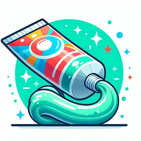 Cartoon tube of paint on a white background. Vector illustration.のイラスト素材