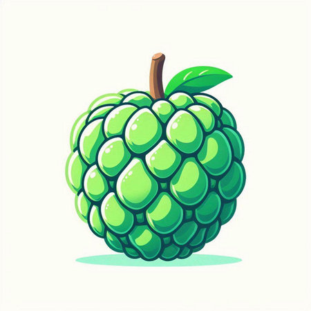 Custard apple vector illustration isolated on white background. Custard apple icon.のイラスト素材