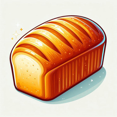 Vector illustration of a loaf of bread on a light background. Vector illustration.のイラスト素材