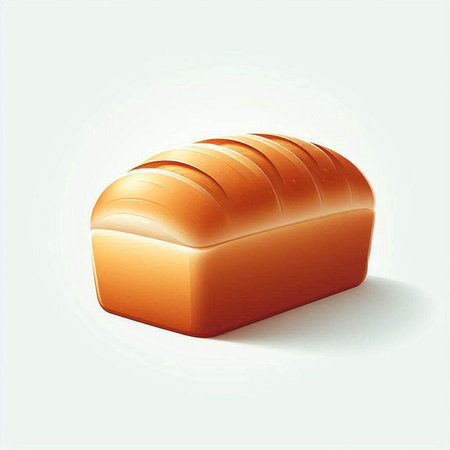 Illustration of a piece of bread isolated on a white background.のイラスト素材