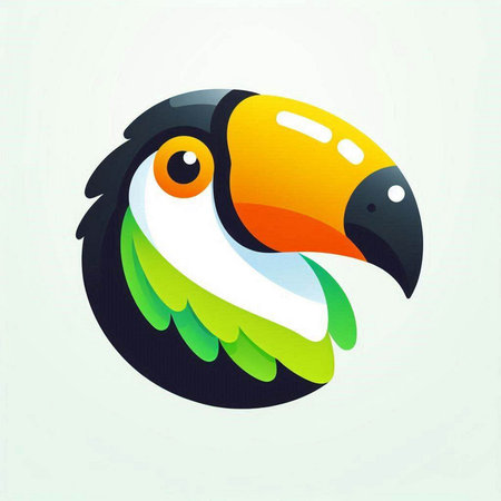 Tropical Toucan icon. Vector illustration of toucan.のイラスト素材