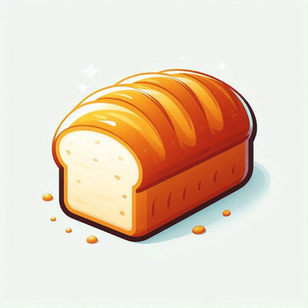Illustration of a bread on a light background. Vector illustration.のイラスト素材