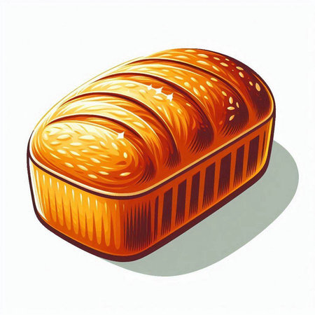 Vector image of a loaf of bread on a white background. Vector illustration.のイラスト素材