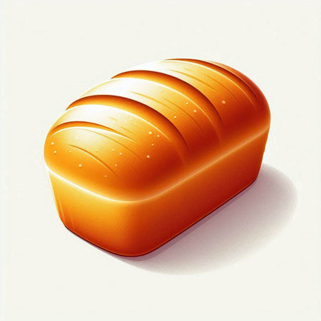Illustration of a loaf of bread on a white background with shadowのイラスト素材