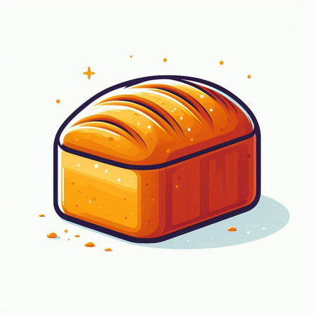 Illustration of a loaf of bread isolated on a white background.のイラスト素材