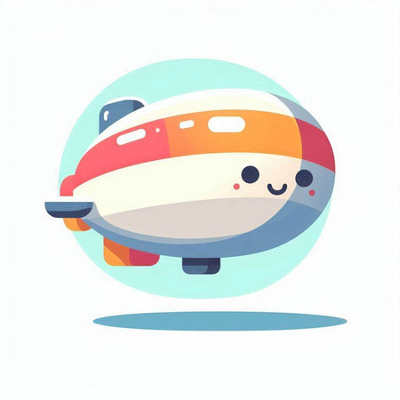 Cute cartoon airplane on a white background. Vector illustration in a flat style.のイラスト素材