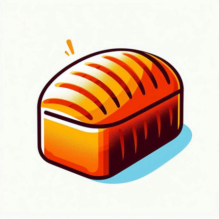 Illustration of a sushi roll on a white background with shadow.のイラスト素材