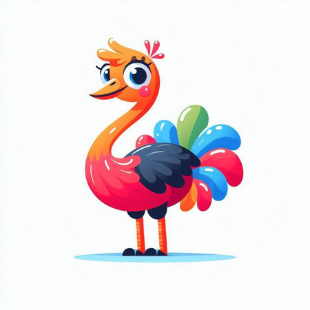 Cute cartoon rooster isolated on white background. Vector illustration.のイラスト素材