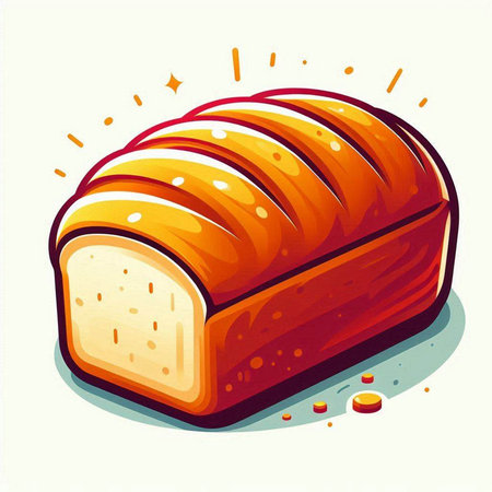 Illustration of a loaf of bread on a white background. Vector illustrationのイラスト素材