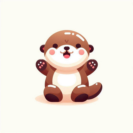 Cute cartoon bear. Vector illustration isolated on a white background.のイラスト素材