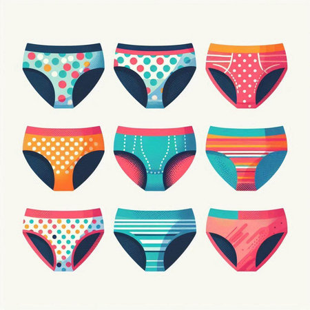 Set of women's underwear. Vector illustration in a flat style.のイラスト素材