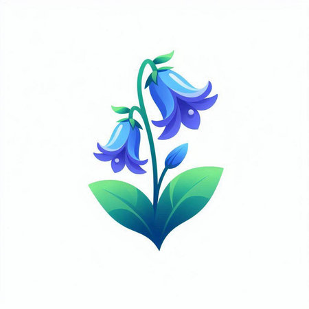 Bluebell flower icon isolated on white background. Vector illustration EPS10のイラスト素材
