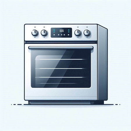 Illustration of a modern electric oven isolated on a white background.のイラスト素材