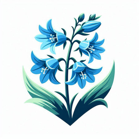 Bluebell flowers isolated on a white background. Vector illustration for your designのイラスト素材