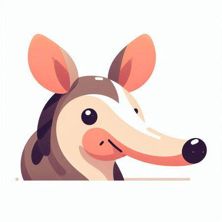 Cute cartoon smiling anteater isolated on white background. Vector illustration.のイラスト素材