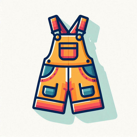 Construction overalls. Vector illustration. Isolated on white background.のイラスト素材