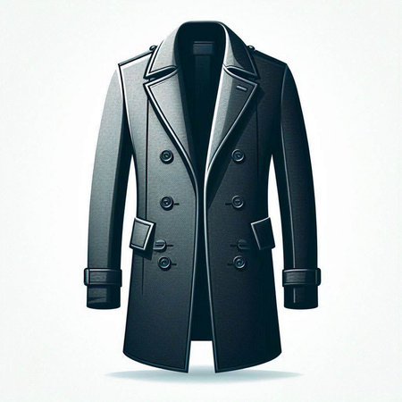 Men's coat isolated on a white background. 3d render.のイラスト素材
