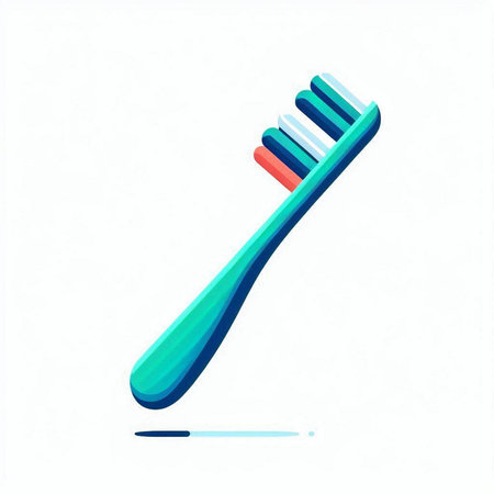 Toothbrush icon. Vector illustration. Flat design. Isolated on white background.のイラスト素材