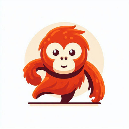 Cute cartoon monkey. Vector illustration isolated on a white background.のイラスト素材