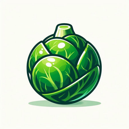 Brussels sprout icon isolated on white background. Vector illustration.のイラスト素材