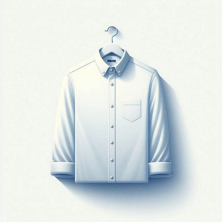 White shirt on hanger isolated on white background. Vector illustration.のイラスト素材